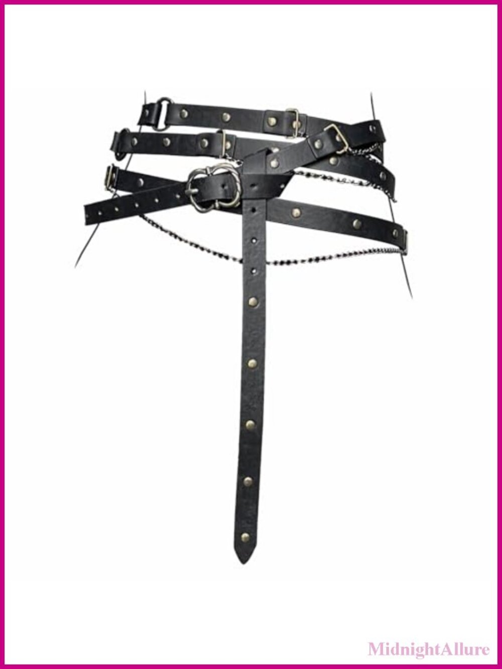 Faux Leather Chain Belt Vintage Thin Adjustable Retro Skinny for Dresses